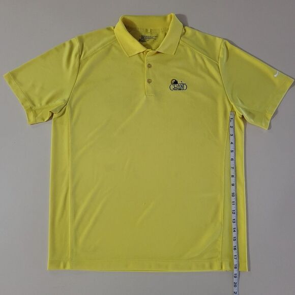 Nike Men's Yellow Dri-FIT Short Sleeve Golf Polo - Picture 5 of 13